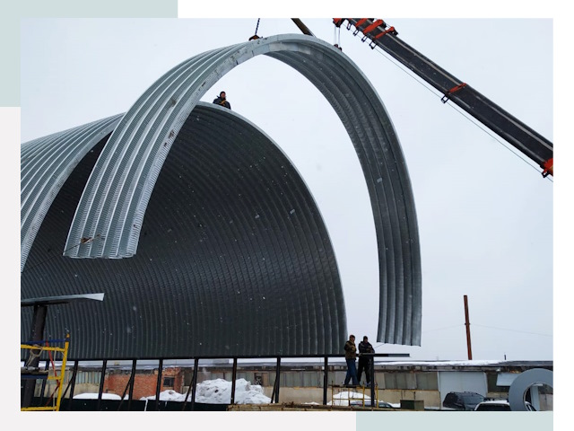 Полукруглые ангары в Санкт-Петербурге
